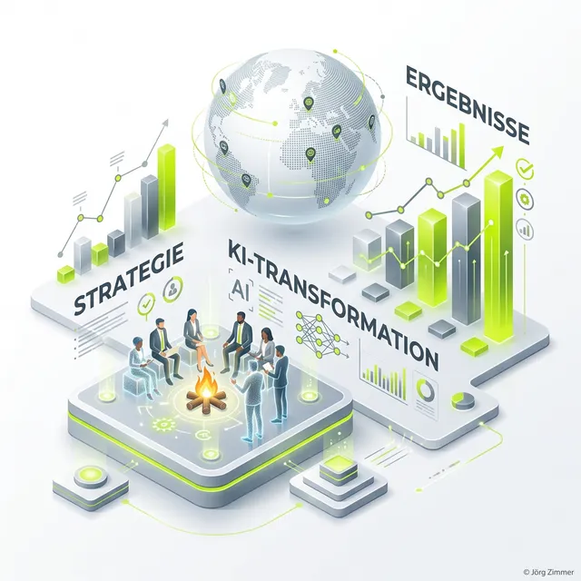 GEO Agentur 3D Infografik - KI-Sichtbarkeit und SEO