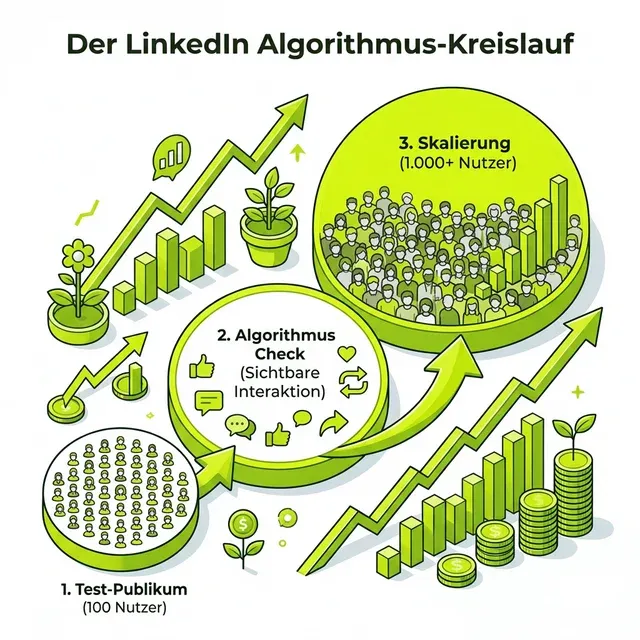 Visualisierung: Der LinkedIn Algorithmus-Kreislauf