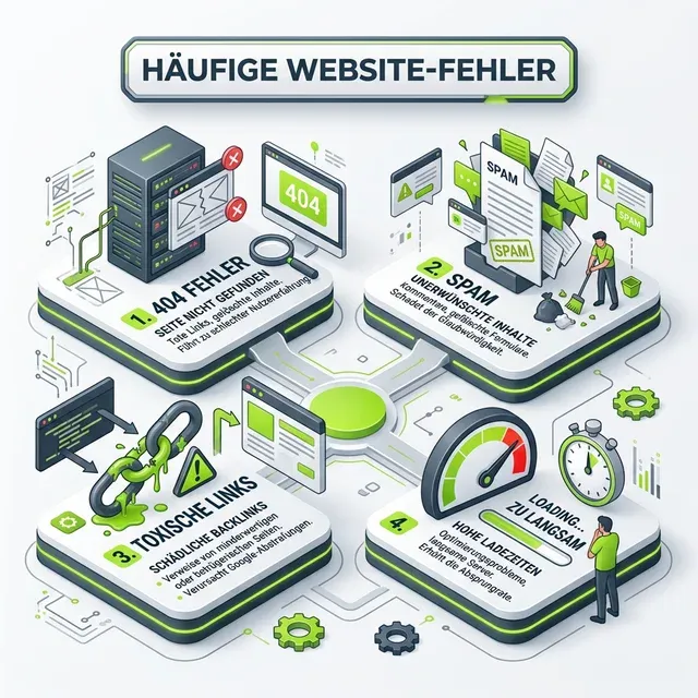 Häufige SEO Fehler und deren Lösungen - Infografik
